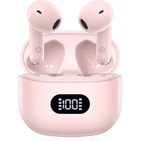 سماعات الأذن اللاسلكية ، البلوتوث في براعم الأذن مع ستيريو الصوت المحيطي الغامرة ، السيطرة على الصنبور ، 48 ساعة وقت اللعب ، بلوتوث 5.4 حالة شحن شحن العرض ، IPX7 Fit Fit iPhone & Andriod Sports Workout in Kuwait