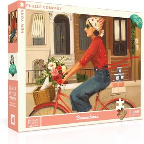 New York Puzzle Company - Janet Hill Brownstones - 1000 Piece Jigsaw Puzzle for Adults by Janet Hill in Kuwait