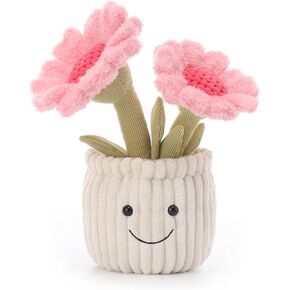 Apricot Lamb Soft Sunflower Plant Plush Toy, Stuffed Pink Flower Pot, Kawaii Plushie for Kids, 9" in Kuwait