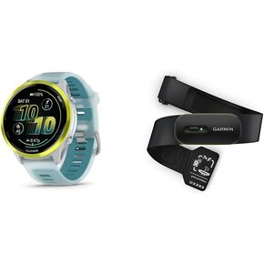 Garmin® Forerunner® 570 ، 42 مم ، GPS المتقدم في الساعة الذكية والثلاثية ، عرض AMOLED ، ميزات التدريب والانتعاش ، الألمنيوم الرمادي الرمادي مع شريط أسود/أسود شفاف in Kuwait