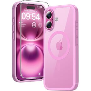 حافظة TAURI 3 في 1 لهاتف iPhone 16 Plus، متوافقة مع MagSafe [غير صفراء] مع واقيات شاشة 2X، حماية من الدرجة العسكرية، حافظة مغناطيسية رفيعة لهاتف 16 Plus 6.7 بوصة، وردي in Kuwait