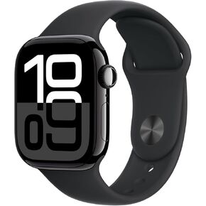 Apple Watch Series 10 [GPS ، 46mm] - Jet Black Aluminium Case مع Black Sport Band ، S/M (قسط متجدد) in Saudi Arabia