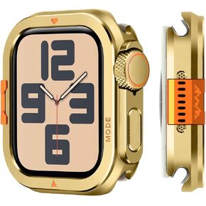 2 in-1 غطاء معدني متوافق مع Apple Watch Ultra 2/1 Case 49mm ، المصد الوعرة مع حامي الظهر لـ IWatch Ultra 49mm ، Black in Kuwait