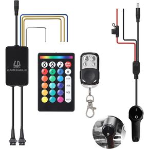 Replacement Controller with Brake Turn Signal Smart Energy-Saving Functions APP/RF Remote Control, 4Pin Control Box with Switch 5A Fuse for Motorcycle RGB LED Underglow Lights Kits in Kuwait