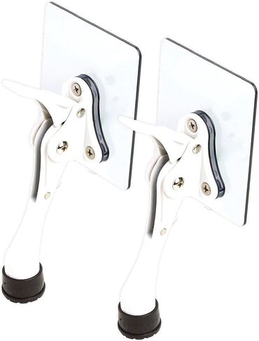 سدادة باب مع ملصقات دعامة لاصقة، لا حاجة للحفر أو الأدوات، متاحة لجميع الأبواب، حامل الباب، توقف الباب الثقيل، سدادات باب كيك داون، الجزء السفلي من الباب من هاشي (أبيض/دعامة) in Kuwait