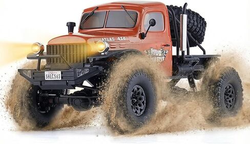 Fms Rochobby 1/10 Atlas Ready Set RC Crawler RC Truck 4X4 with Lighting, 2.4GHz Radio,Ball Bearing, Metal-Gear Full,4 Link Suspension,Rapid Separation Car Body for Adult and Kids(blue) in Kuwait