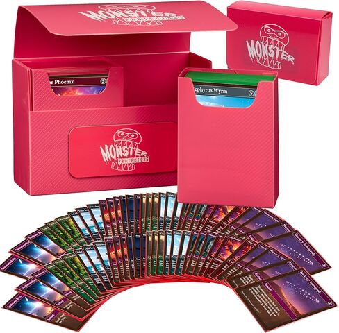 صندوق بطاقات Monster Protector، مزدوج الطبقة مع إغلاق مغناطيسي - أرجواني (يناسب بطاقات YugiÐPokemon، Magic the Gathering Cards) in Kuwait