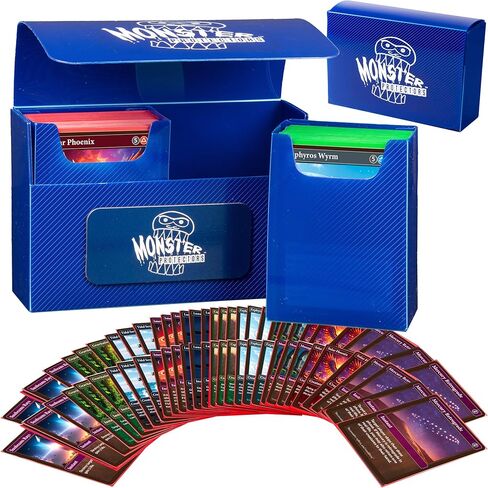 صندوق بطاقات Monster Protector، مزدوج الطبقة مع إغلاق مغناطيسي - أرجواني (يناسب بطاقات YugiÐPokemon، Magic the Gathering Cards) in Kuwait
