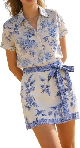 UTCOCO للسيدات 2025 الصيف بوهو طباعة الأزهار التفاف مصغرة تنورة y2k القوس ربطة عنق منخفضة التنورة قصيرة شاطئ العطلات in Kuwait