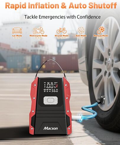 Jump Starter with Air Compressor-1500A Portable Car Battery Charger(Up to 7.5L Gas/5.5L Diesel),12V Jumper Box 150PSI Auto Tire Inflator with Jumper Cable, USB Charge, DC Output and Flashlight in Saudi Arabia