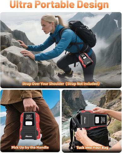 Jump Starter with Air Compressor-1500A Portable Car Battery Charger(Up to 7.5L Gas/5.5L Diesel),12V Jumper Box 150PSI Auto Tire Inflator with Jumper Cable, USB Charge, DC Output and Flashlight in Saudi Arabia