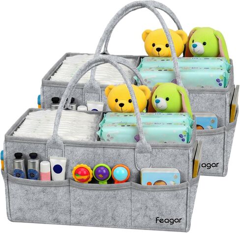 Feagar Storage Basket - Shelf Baskets for Organizing, Woven Cotton Rope Baskets for Gifts Empty with Handles, 13 x 8.7 x 5.1'' Small Toy Basket for Closet, Shelves, Bathroom, Home, 3 Packs Brown in Saudi Arabia