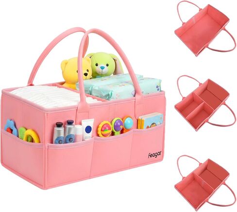 Feagar Storage Basket - Shelf Baskets for Organizing, Woven Cotton Rope Baskets for Gifts Empty with Handles, 13 x 8.7 x 5.1'' Small Toy Basket for Closet, Shelves, Bathroom, Home, 3 Packs Brown in Saudi Arabia