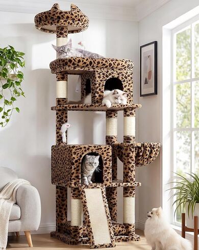 S72 Heavy Duty Christmas Cat Tree for Large Cats, Sturdy 72in Maine Coon Cat Tree for Large Cats 20 lbs+ Festival Heavy Duty Cat Tower for Adult Biggest Cats with 6 Scratching Posts, Hammock in Kuwait