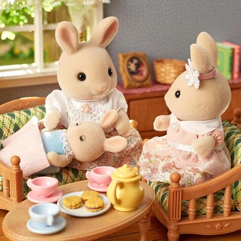 Calico Critters, Sweetpea Rabbit Family, Dolls, Dollhouse Figures, Collectible Toys, 3 inches in Saudi Arabia