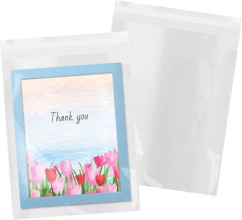 1000 Pack - 8" x 10" Self Seal Clear Cello Cellophane Resealable Plastic Poly Bags for Photo, Jewelry, Bakery, Treats, Party Favors in Kuwait