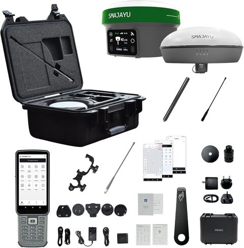 SMA20RTK PPK PPP IMU NOAA certificated GNSS Land Surveying Equipment Rover Base Collector with Software, 25km Distance 3±cm Accuracy by PPK, (Exclude Tripod&Pole) in Kuwait