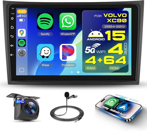 2G+64G Android 13 Car Stereo for Volvo XC90 2004-2013 with DSP/Wireless Carplay/Android Auto, Sellrich 10 inch Touch Screen Radio with GPS WiFi Bluetooth FM/RDS Mirrorlink Backup Camera in Kuwait