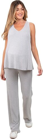 PinkBlush Rib Knit Tank and Pant Maternity Set in Kuwait