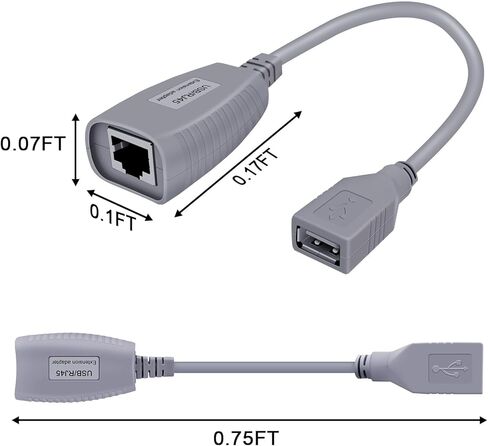 USB Over Ethernet Extender up to 328ft/100m, USB Over Cat6 Extender Plug and Play, No Driver Needed, USB 2.0 Extender Supports Windows, MacOS, Android, Linux, Compatible with USB1.1 in Kuwait
