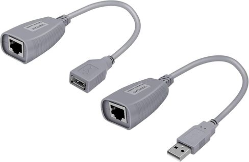 USB Over Ethernet Extender up to 328ft/100m, USB Over Cat6 Extender Plug and Play, No Driver Needed, USB 2.0 Extender Supports Windows, MacOS, Android, Linux, Compatible with USB1.1 in Kuwait