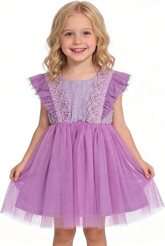 AGQT Baby Girls Tulle Tutu Dress Sleeveless Party Dress Size 6M-5T in Kuwait