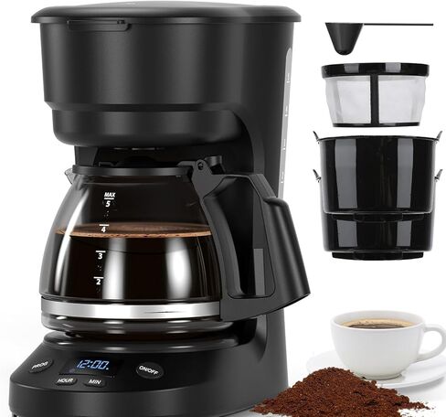 10-Cup Drip Coffee Maker, 24-Hour Programmable Coffee Brewer, Touch Screen, Coffee Strength Control, Reusable Filter, Coffee Pot, Energy Saving Auto Shut Off in Saudi Arabia