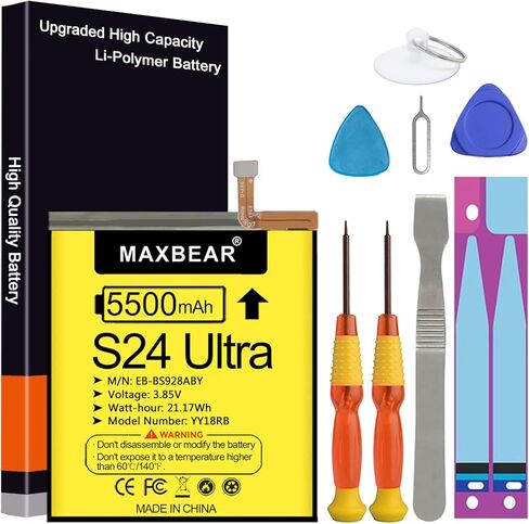 MAXBEAR Galaxy S21 FE Battery, (Upgraded) 5000mAh 3.85V Li-Polymer Replacement Battery EB-BG990ABY for Samsung Galaxy S21 FE 5G SM-G990U with Repair Tool Kit in Kuwait