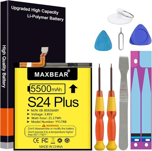 MAXBEAR Galaxy S21 FE Battery, (Upgraded) 5000mAh 3.85V Li-Polymer Replacement Battery EB-BG990ABY for Samsung Galaxy S21 FE 5G SM-G990U with Repair Tool Kit in Kuwait