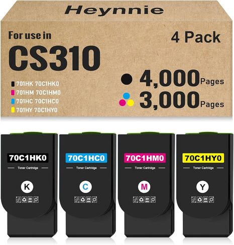 خرطوشة حبر متوافقة CS310 701H عالية الإنتاجية بديلة لطابعة Lexmark 70C1HK0 70C1HC0 70C1HY0 70C1HM0 لطابعة CS310 CS310dn CS310n CS410 CS410n CS510 CS510de (4 عبوات) in Kuwait