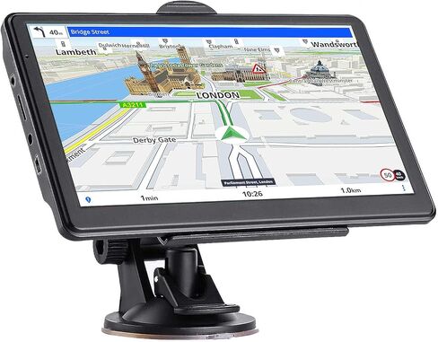 GPS Navigator for Car, Latest 2024 Map 7 inch Touch Screen Car GPS 256-16GB, Voice Turn Direction Guidance, Support Speed and Red Light Warning, Pre-Installed North America Lifetime map Free Update in Saudi Arabia