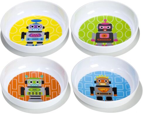 مجموعة عشاء الأطفال French Bull - BPA Free Children - مجموعة صفيحة 8 بوصات - مجموعة روك ، مجموعة من 4 in Kuwait