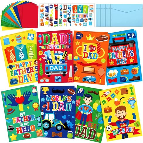 Fullhawl 48 Set Christmas Card Making Kits DIY Christmas Craft with Stickers and Envelopes Make Your Own Greeting Card Handmade Christmas Card Folded Cards for Xmas Gift Party Decor Home Activities in Kuwait