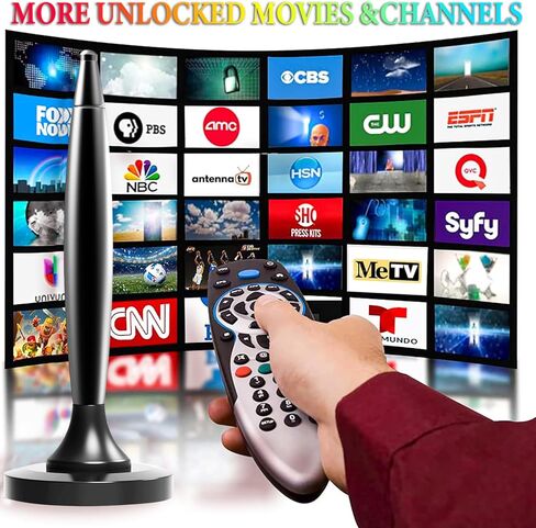 TV Antenna for Smart TV Indoor, Long Range Reception Strong Magnetic Base 4k 1080P Indoor TV Antenna for Easy Installation, HD Antenna for TV Indoor Local Channels 18ft Long Cables in Saudi Arabia