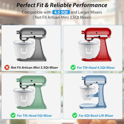 غطاء وعاء خلاط من الدرجة الغذائية لخلاطات حاملة برأس مائل سعة 4.5-5 لتر من كيتشن إيد، غطاء حماية من رشاش الخلاط لمنع انسكاب المكونات، كمرفقات خلاط كيتشن ايد in Kuwait