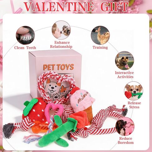 EXPAWLORER 15 Pack Christmas Dog Toys Bulk Set - Dog Toys Christmas Pack, Durable Squeaky Rope Ball Toys, Indestructible Rubber Chew Toys, Interactive Toys for Small Medium Large Aggressive Chewers in Kuwait