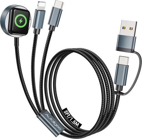 Upgraded 3 in 2 Multi Charging Cable for iWatch Charger iPhone Watch Charger Multi USB C Charger Cable Fast Charging Compatible with iWatch Ultra/SE/10/9/8/7/6/5/4/3/2/1,16/15/14/13/Galaxy S23-4FT in Saudi Arabia