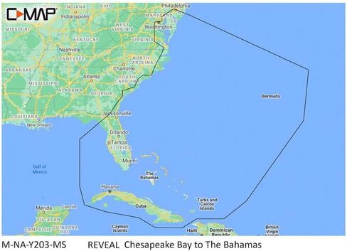 C-MAP Reveal Coastal - Chesapeake Bay to The Bahamas, Map Card for Marine GPS Navigation in Kuwait