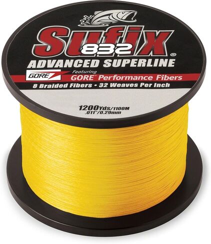Sufix, 832 Advanced Superline, 8 lbs Tested, 0.007" Diameter, 300 Yards, Low Vis Green (660-108G) in Kuwait