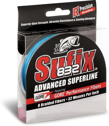 Sufix, 832 Advanced Superline, 8 lbs Tested, 0.007" Diameter, 300 Yards, Low Vis Green (660-108G) in Kuwait