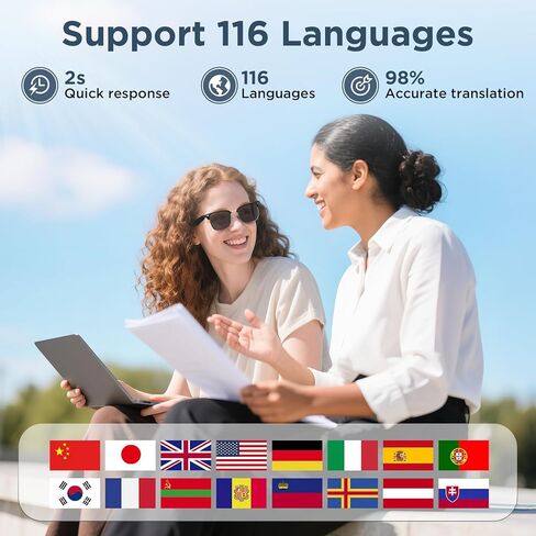 AI Smart Glasses, Bluetooth Glasses with Speaker, 110+ Languages & Accents Translation, Voice Control,UV Protection, 8H Battery Life, Multifunctional Smart Sunglasses for Men&Women(Black) in Kuwait