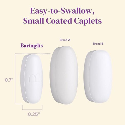 Barimelts Quick-Glide™ Calcium - 120 Smooth-Coated Caplets (1-Month Supply) - Bariatric Calcium Supplements for Women Support Bone Health After Bariatric Surgery in Kuwait