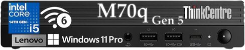 Lenovo ThinkCentre M70q Gen 3 Mini PC - 12th Gen Intel Core i5 Hexa-core Desktop Computer with 16GB DDR4 RAM, 256GB NVMe SSD - Windows 11 Pro 64 Compact and Powerful Desktop PC in Black (11T300C0US) in Saudi Arabia