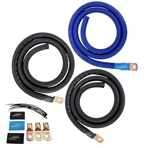 Sky High Car Audio E -Series 1/0 CCA Big 3 Upgrade Kit - Blue & Black in Saudi Arabia