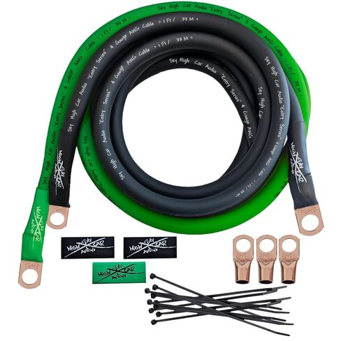 Sky High Car Audio E-Series 1/0 CCA Big 3 Upgrade Kit - Blue & Black in Saudi Arabia