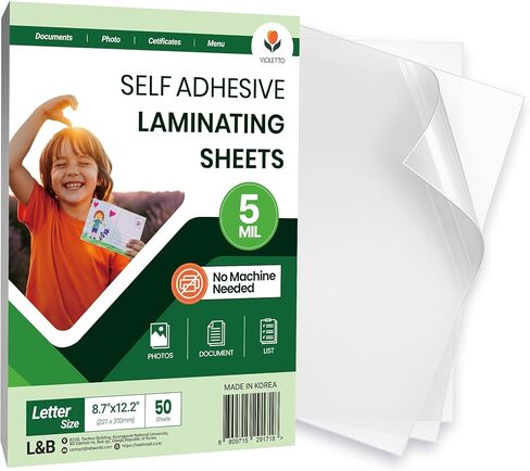 أوراق تغليف ذاتية اللصق مقاس 12.3 × 17.1 بوصة، 10 عبوات، سمك 4 مل، لا حاجة للحرارة أو الآلة، مقاومة للماء، ذاتية الغلق، سهلة التقشير واللصق، لمسة نهائية لامعة شديدة التحمل، من فيوليتو in Kuwait