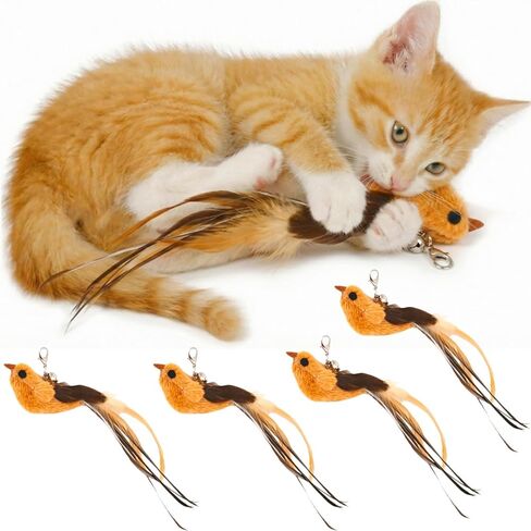 6 PCS Insect Bees,Feather Cat Toys, Cat Wand Toy Refill,Cat Toy Wand Replacement Attachments,Cat Toys Feather Refills,Insect Interactive Cat Teaser Wand Feathers in Kuwait