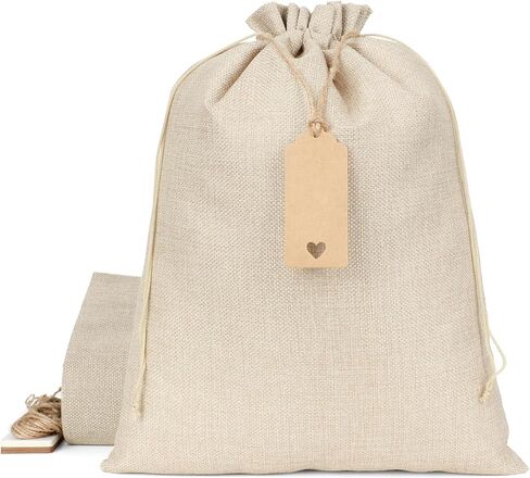 Tapleap Burlap Bags with Drawstring, 12 x 16 inches (Lot of 10) Burlap Favor Sacks for Wrapping St Patrick's Day Gifts, Birthday, Wedding, Party or Household Use(Original) in Kuwait