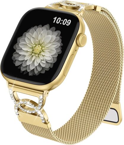 Adorve حلقة ميلانو رفيعة متوافقة مع سوار ساعة Apple 40 مم 41 مم 38 مم 42 مم 44 مم 45 مم 46 مم 49 مم للنساء، أساور معصم مغناطيسية رفيعة من الفولاذ المقاوم للصدأ لسلسلة iWatch SE 10 9 8 7 6 5 4 3 2 1 in Kuwait