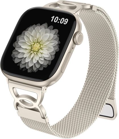 Adorve حلقة ميلانو رفيعة متوافقة مع سوار ساعة Apple 40 مم 41 مم 38 مم 42 مم 44 مم 45 مم 46 مم 49 مم للنساء، أساور معصم مغناطيسية رفيعة من الفولاذ المقاوم للصدأ لسلسلة iWatch SE 10 9 8 7 6 5 4 3 2 1 in Kuwait